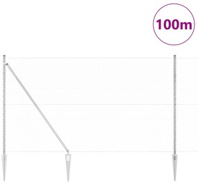 Cerca Hexagonal vidaXL 1,5x100 m Aço Galvanizado