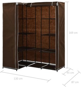 Roupeiro de canto 130x87x169 cm castanho