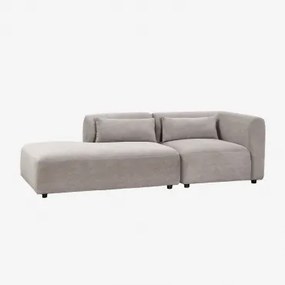 Sofá Modular De Canto Em 2 Peças Com Chaise Longue Esquerda Fogler Bombazina Cinzento Toupeira Claro - Sklum
