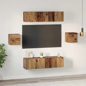 Conjunto de móvel de TV Montado na parede com armazenamento com porta