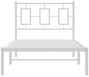 Estrutura de cama com cabeceira 90x200 cm metal branco