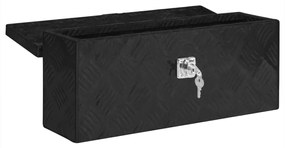 Caixa de arrumação 50x15x20,5 cm alumínio preto