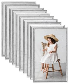 vidaXL Molduras para mesa 10 pcs 13x18 cm MDF prateado
