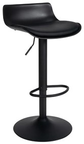 Conjunto de 4 bancos altos em couro sintético 69-94 x 43 x 44 cm preto