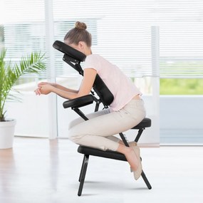 Cadeira de massagem dobrável ajustável em altura ajustável para tatuagens Cadeira de estética para SPA Leve e portátil com saco de transporte 46 x 54,