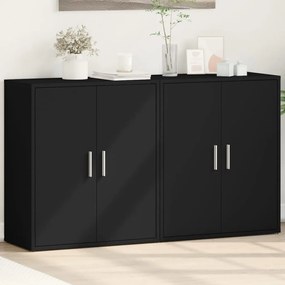 vidaXL Aparadores 2 pcs 60x31x70 cm derivados de madeira preto
