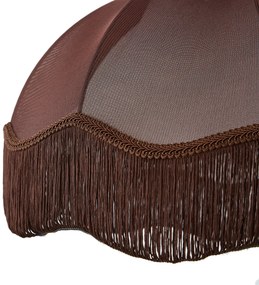 Abajur de tecido castanho com interior branco 45/15/21,5 - Heritage Retro