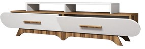 Suporte para TV Flora – Nogueira e Branco – 205x50x36,8 cm