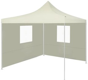 48881 vidaXL Tenda dobrável profissional festas 2 paredes 2x2 m aço creme