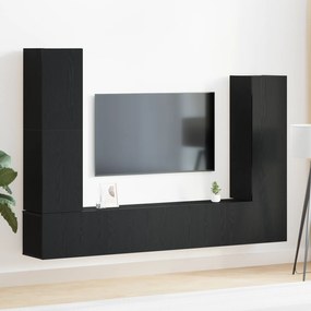 Conjunto de Estante de TV de 4 Peças Montada na Parede em Madeira de C