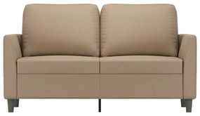 Sofá de 2 lugares 120 cm couro artificial cor cappuccino