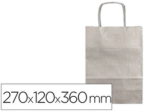 Bolsa Kraft Q-Connect Prata Asa Retorcida 270x120x360 mm