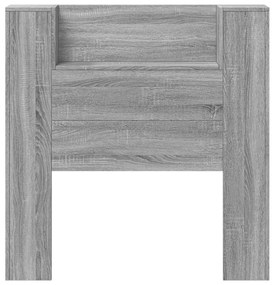 Armário de cabeceira c/ luzes LED 100x16,5x103,5cm cinza sonoma