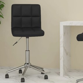 Cadeira de escritório giratória couro artificial preto