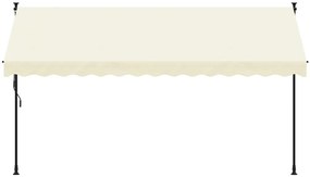 Toldo retrátil 350x150 cm tecido e aço cor creme