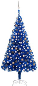 vidaXL Árvore Natal artificial pré-iluminada c/ bolas 240cm PVC azul
