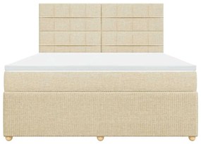 Cama com molas/colchão 180x200 cm tecido cor creme