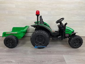 Trator Electrico para crianças Electrico Peketrac 9100 com Comando 2.4G e Reboque Verde