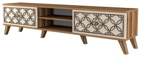Móvel TV Class – Nogueira e Creme – 180 cm x 44 cm x 35 cm