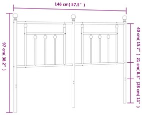 Cabeceira de cama 140 cm metal preto