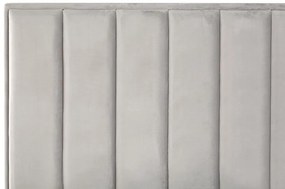 Cama de casal com arrumação em veludo cinzento 160 x 200 cm SEZANNE Beliani