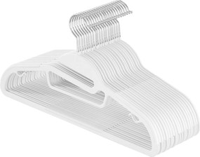 Conjunto de 20 Cabides de plástico, com abertura em forma de U brancos