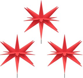 Luzes de Natal com espigões 3 pcs LED dobrável 35 cm vermelho