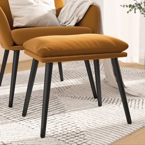 vidaXL Apoio de pés 45x29,5x35 veludo castanho