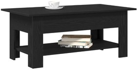 Mesa de café vidaXL em preto e carvalho com dimensões de 102x55x42 cm