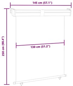 Toldo lateral para varanda 145x250 cm vermelho