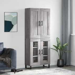 vidaXL Armário alto 69,5x34x180 cm derivados de madeira sonoma cinza