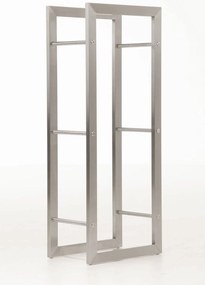Suporte para lenha Keri em aço inoxidável 60 x 150 x 25 cm Prateado