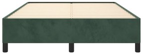 Estrutura de cama sem colchão 140x200 cm veludo verde-escuro