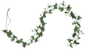 Grinaldas de flores de Natal 6 pcs 250 cm branco