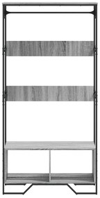 Roupeiro 90x50x180 cm derivados de madeira cinzento sonoma