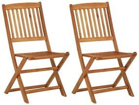 3 pcs conjunto jantar dobrável p/ jardim madeira acácia maciça