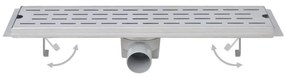 Dreno de chuveiro linear 2 pcs linhas 830x140 mm aço inoxidável