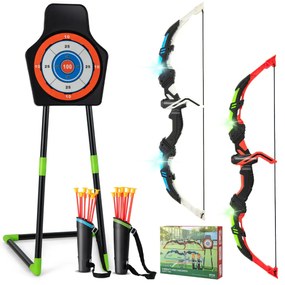Conjunto de brinquedos de tiro com arco 20 flechas de ventosa em pé ou pendurado presente de alvo para crianças