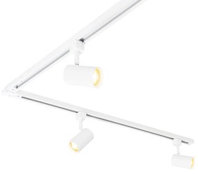 LED Sistema de iluminação de trilho inteligente monofásico com 10 focos brancos, incluindo Wifi GU10 - Iconic Jeana Moderno