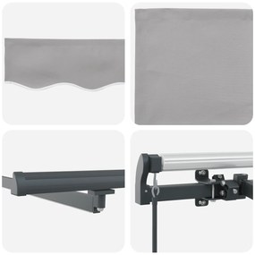 Toldo Retrátil Manual vidaXL com LED Cinza Claro 600x300 cm