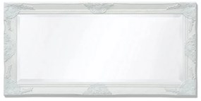 Espelho de parede, estilo barroco, 100x50 cm, branco