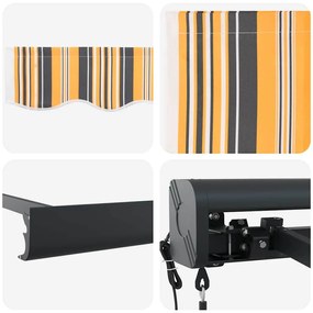 Toldo Retrátil Automático Listrado Multicolorido 350 x 250 cm