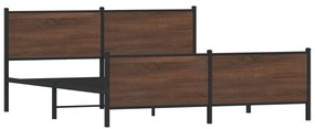 Estrutura cama sem colchão 180x200 cm metal carvalho castanho