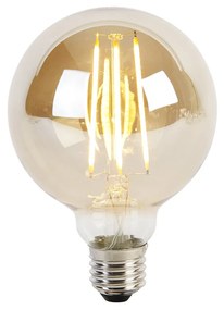 Conjunto de 5 Lâmpada LED E27 regulável em 3 níveis G95 vidro dourado 5W 380lm 2200K