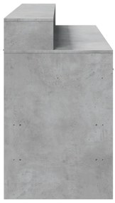 Secretária luzes LED 140x55x91 cm deriv. madeira cinza cimento