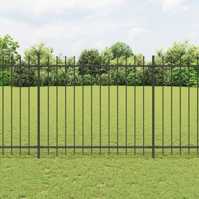 vidaXL Cerca de jardim com topo em forma de lança em aço 1070x150 cm, preta