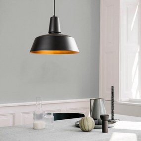 Candeeiro de Teto Saglam – Preto e Dourado – 40 cm de Diâmetro