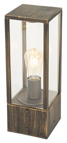 Candeeiro de pé vintage para exterior em ouro antigo 40 cm IP44 - Charlois Industrial,Clássico / Antigo