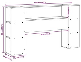 Cabeceira com arrumação 150 cm pinho maciço castanho-mel