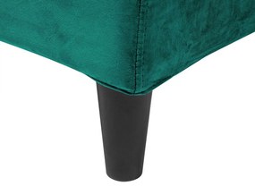 Cama de casal em veludo verde escuro 160 x 200 cm FITOU Beliani